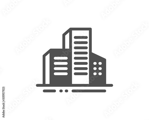 City architecture sign. Buildings icon. Skyscraper building symbol. Classic flat style. Simple buildings icon. Vector