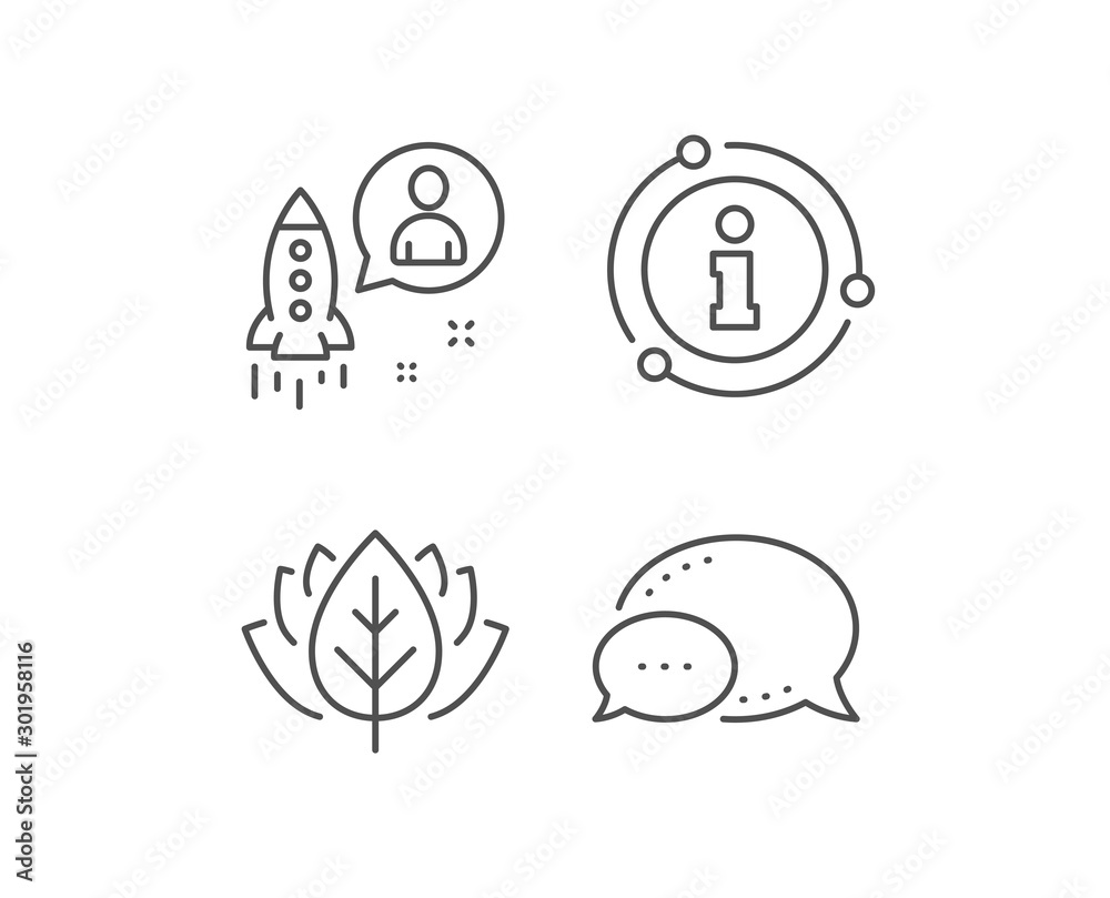 Startup line icon. Chat bubble, info sign elements. Business management sign. Launch project symbol. Linear startup outline icon. Information bubble. Vector Startup line icon. Chat bubble, info sign elements. Business management sign. Launch project symbol. Linear startup outline icon. Information bubble. Vector