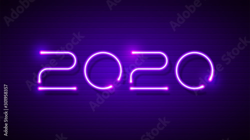 2020 fluorescent text typography