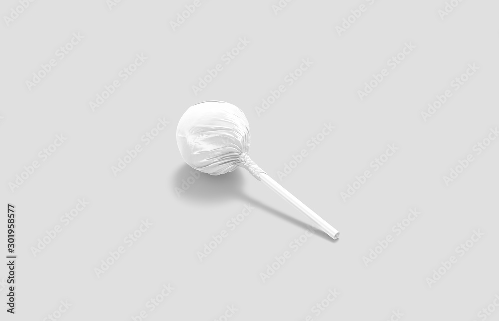 Blank white lollipop wrap mock up lying, side view Blank white lollipop wrap mock up lying, side view