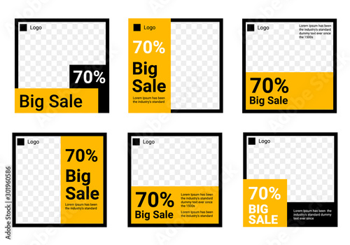 Editable social media post template. Banners for Social Digital Marketing.