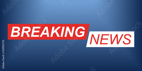 Breaking news logo. Background for TV broadcasting. News banner. Vector illustration.