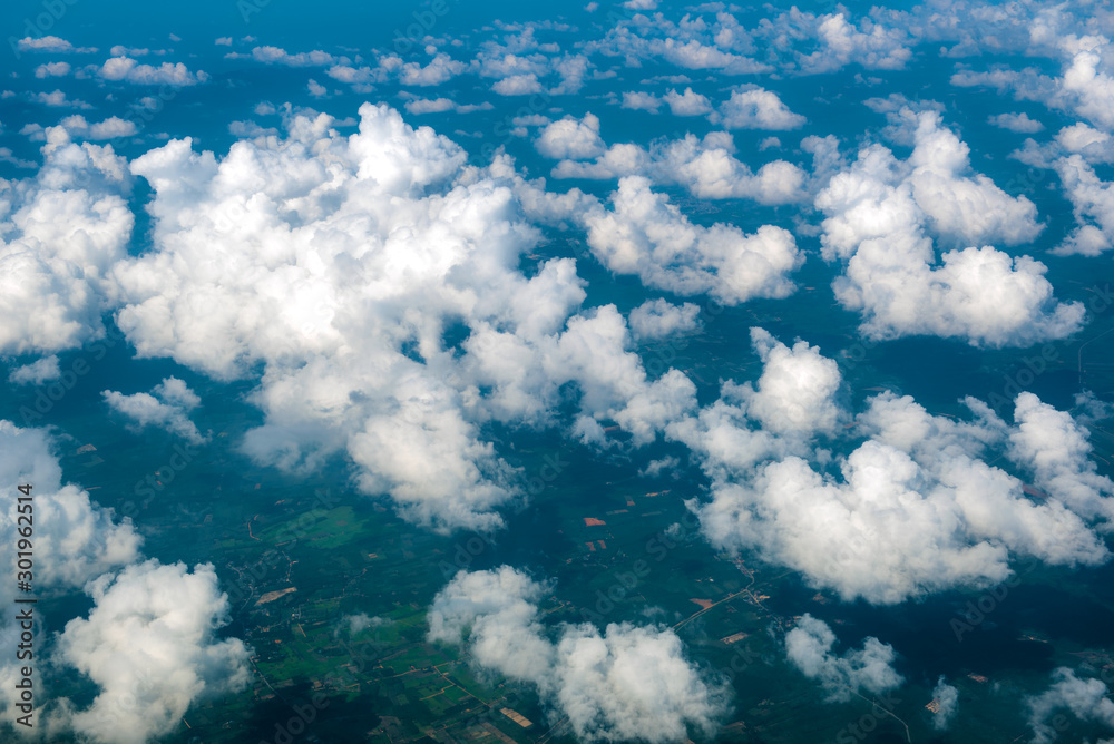 landscape look down from the airplane look see the sky and cloud beautiful beautiful in the morning appropriate the background , idea copy space landscape look down from the airplane look see the sky and cloud beautiful beautiful in the morning appropriate the background , idea copy space