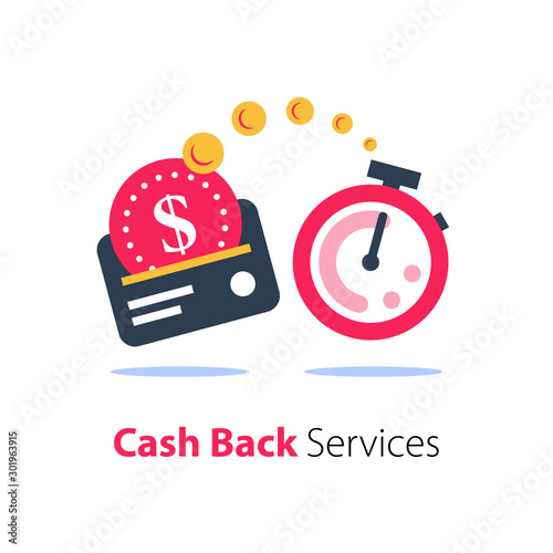 Cash back program, financial services, fast loan, credit card payment
