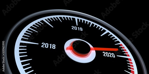 2020 new year seasonal level meter 3d illustrations photo