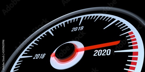 2020 new year seasonal level meter 3d illustrations photo