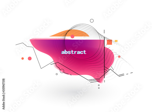 Abstract vector geometric shapes, elements for minimal banner, logo, social post
