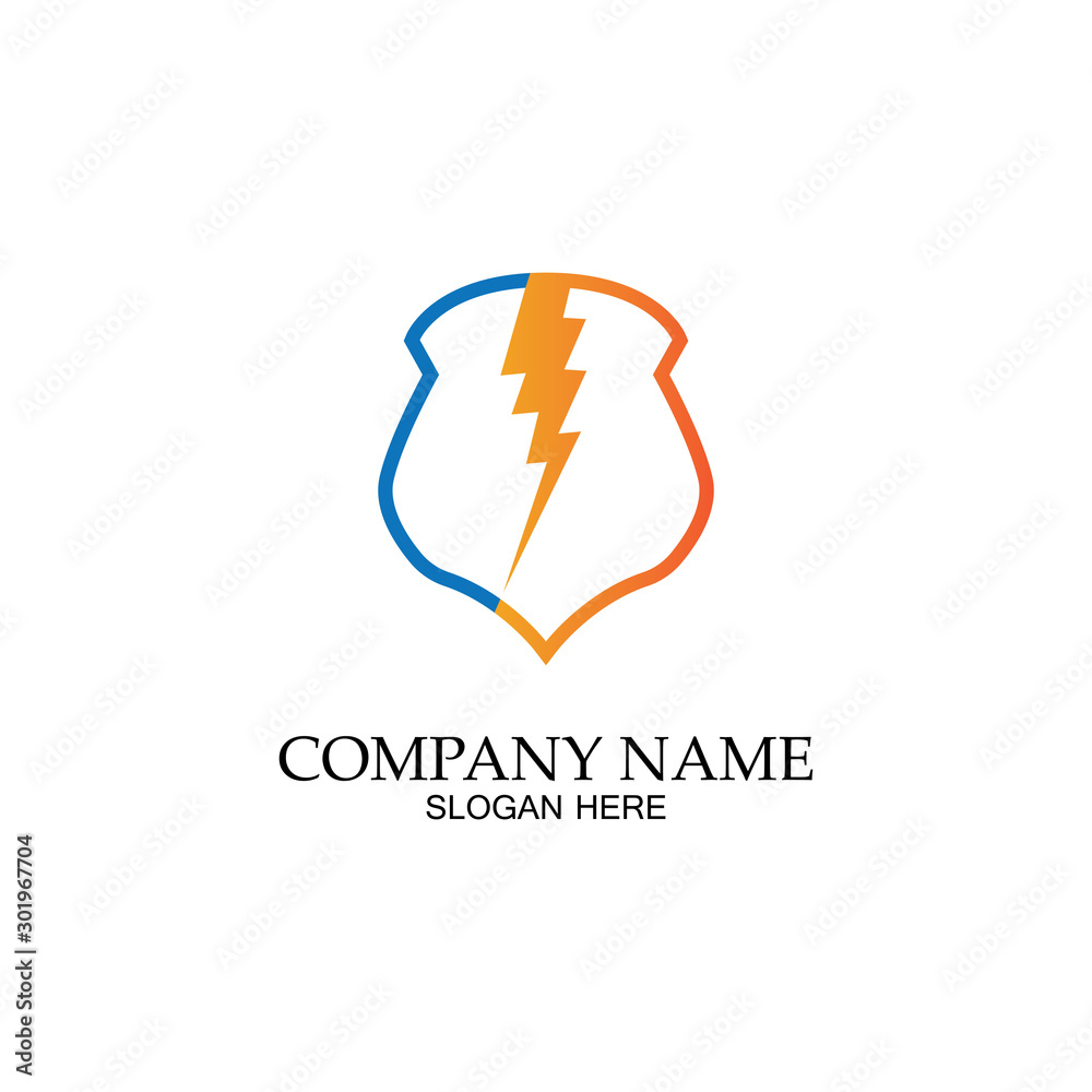 thunder shield vector logo template.this graphic suitable for electric business-vector thunder shield vector logo template.this graphic suitable for electric business-vector