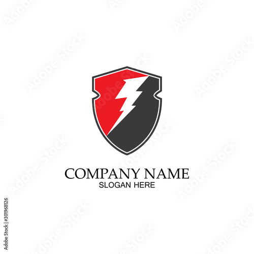 Free Download thunder shield vector logo template.this graphic suitable for electric business-vector - GFXLoad