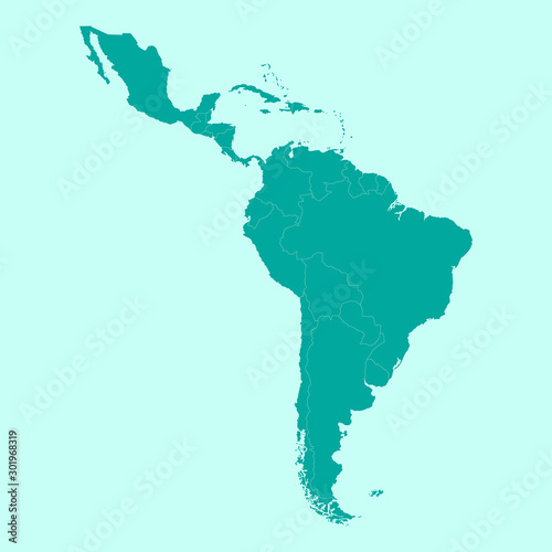 Map of Latin America. photo