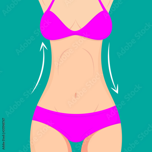 Slim female waist icon. Cartoon illustration of slim female waist vector icon for web
