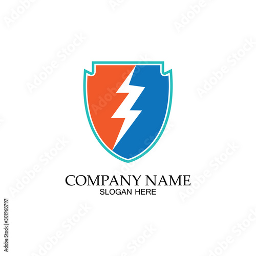 Free Download thunder shield vector logo template.this graphic suitable for electric business-vector - GFXLoad