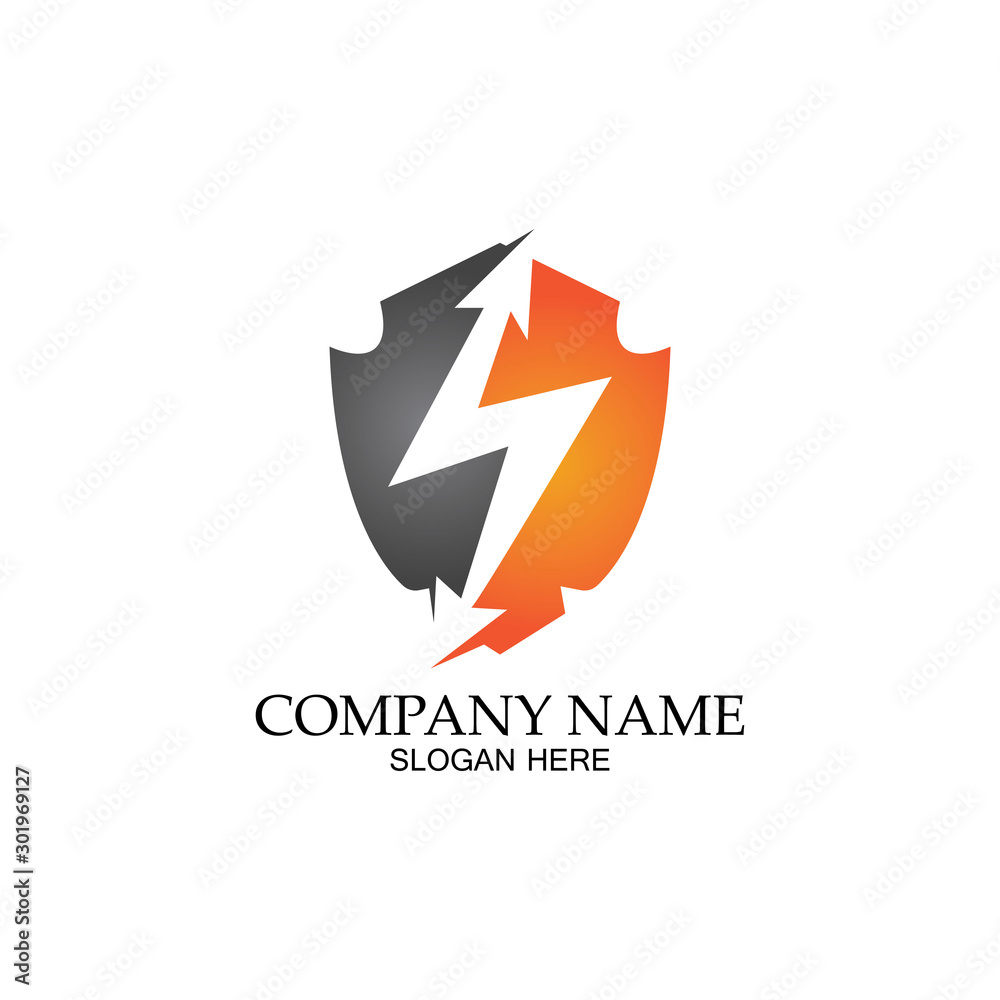 thunder shield vector logo template.this graphic suitable for electric business-vector thunder shield vector logo template.this graphic suitable for electric business-vector