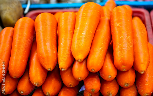 Ccarrots, vegetables sold in the market in the morning Songkla, Thailand good for health and body photo