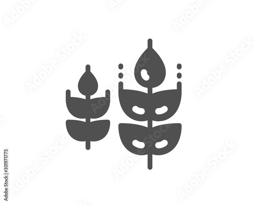 Organic tested sign. Gluten free icon. Natural product symbol. Classic flat style. Simple gluten free icon. Vector