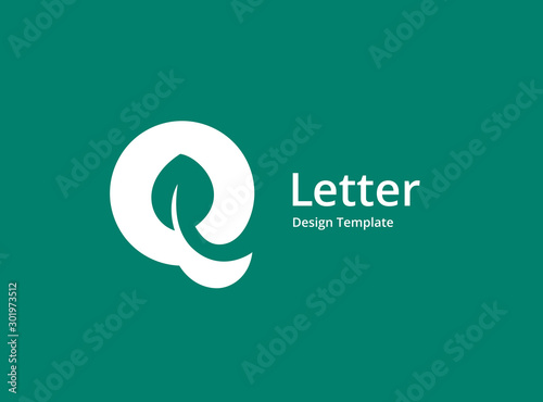 Letter Q eco leaves logo icon design template elements