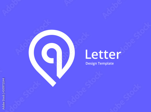 Letter Q geotag logo icon design template elements