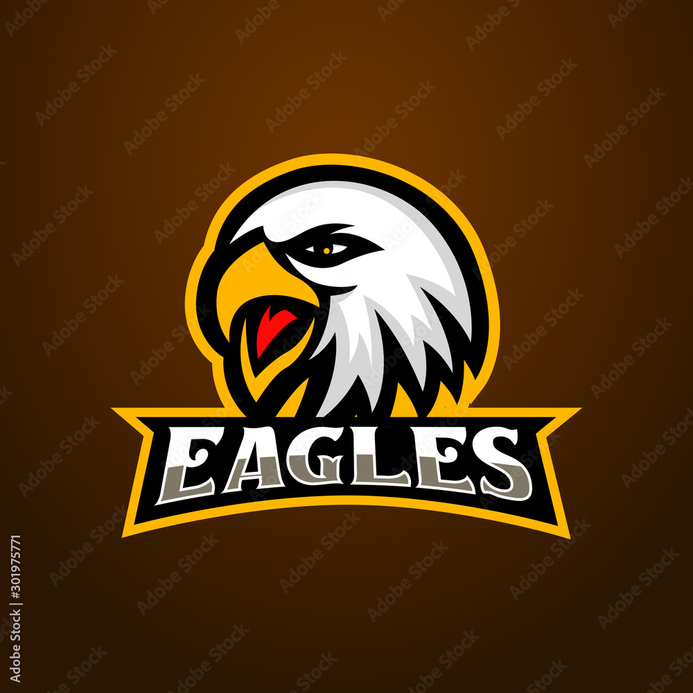 Eagle esport gaming logo design. Eagle head logo emblem design badge ...