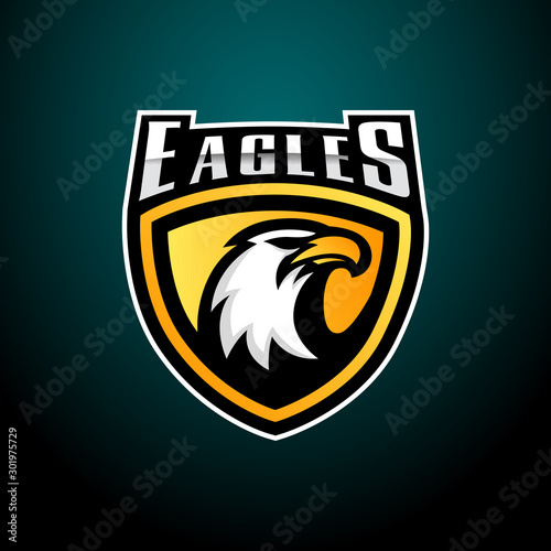 Eagle esport gaming logo design. Eagle head logo emblem design badge mascot vector