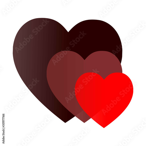 Valentine's Day. Colorful,multicolored hearts. Vector illustration. Abstract. Love