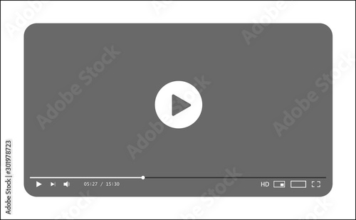 Classic video player template. Vector illustration