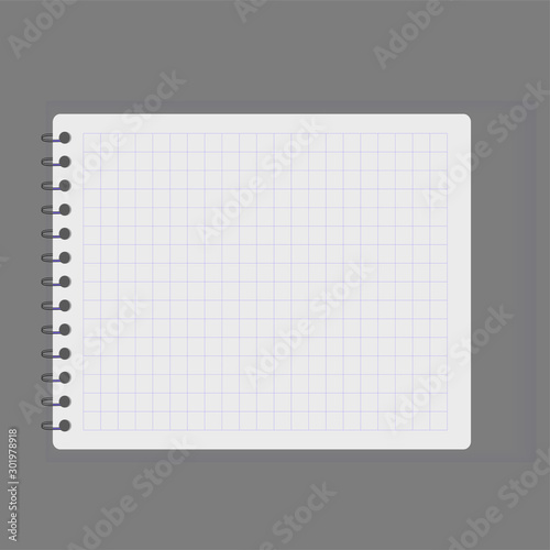 Realistic notebook or notepad with binder. Memo note pad or diary paper page templates. Vector illustration