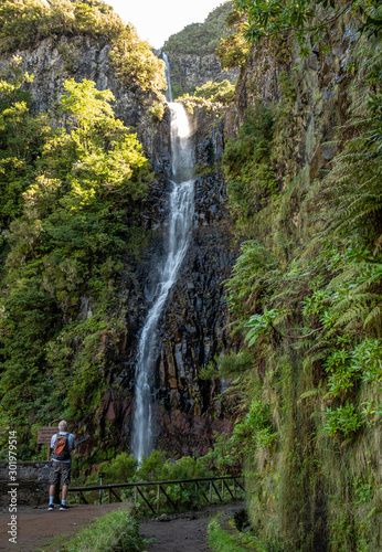 Waterfall at Levada Do Risco, PR6, from Rabacal Madeira, Portugal, Europe © Snapvision