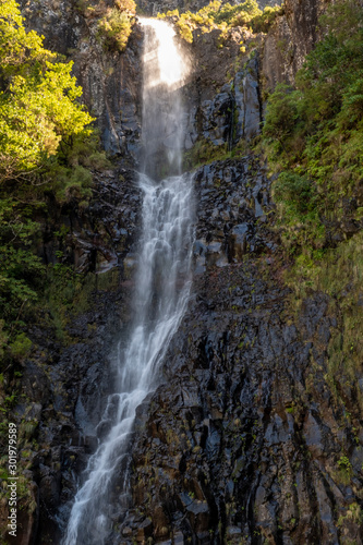 Waterfall at Levada Do Risco  PR6  from Rabacal Madeira  Portugal  Europe