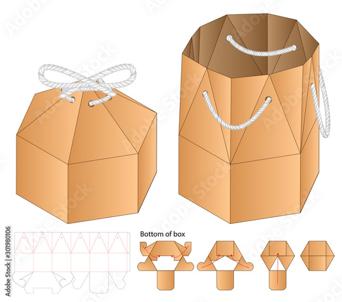 Box packaging die cut template design. 3d mock-up