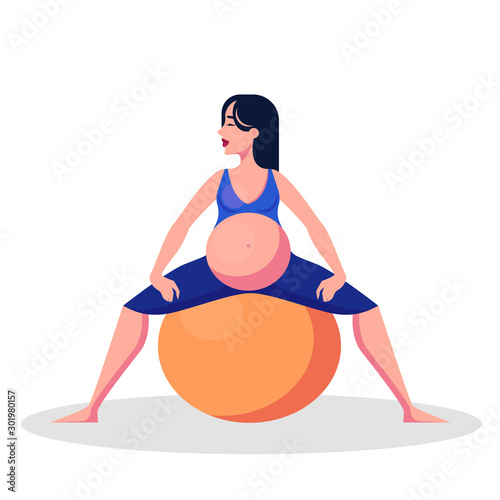 Yoga for pregnant woman concept. Fitness and sport