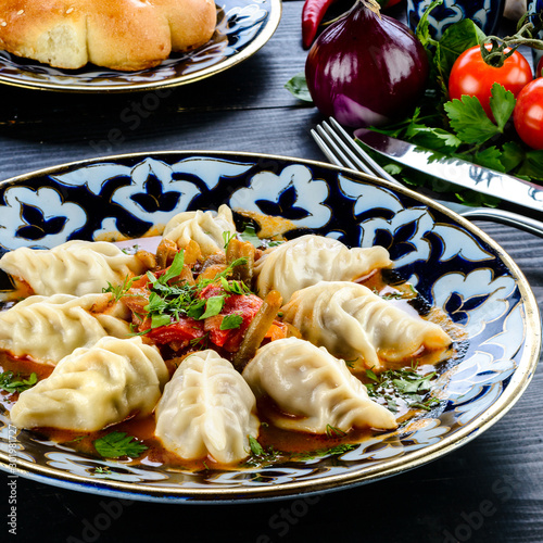 Chuchvara small dumpling typical of Central Asian cuisine photo