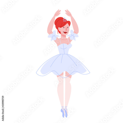 Beautiful ballerina performing dance, woman practicing in