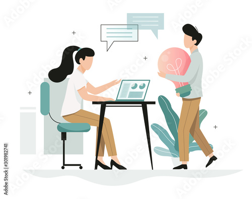 Business people work in team. Creative and successful teamwork. Idea of creative