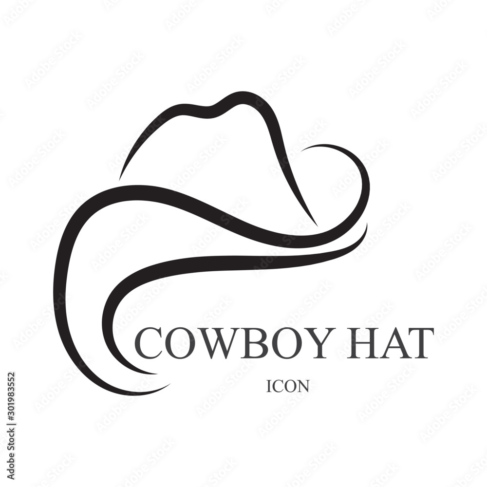 Obraz premium cowboy hat logo icon vector design template