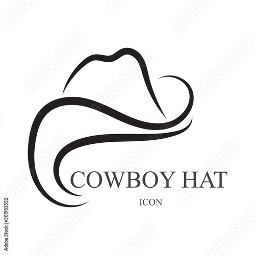 cowboy hat logo icon vector design template