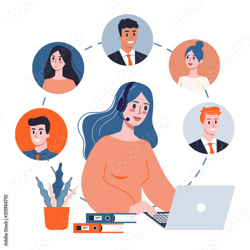 Technical support concept. Idea of customer service. Support clients and help