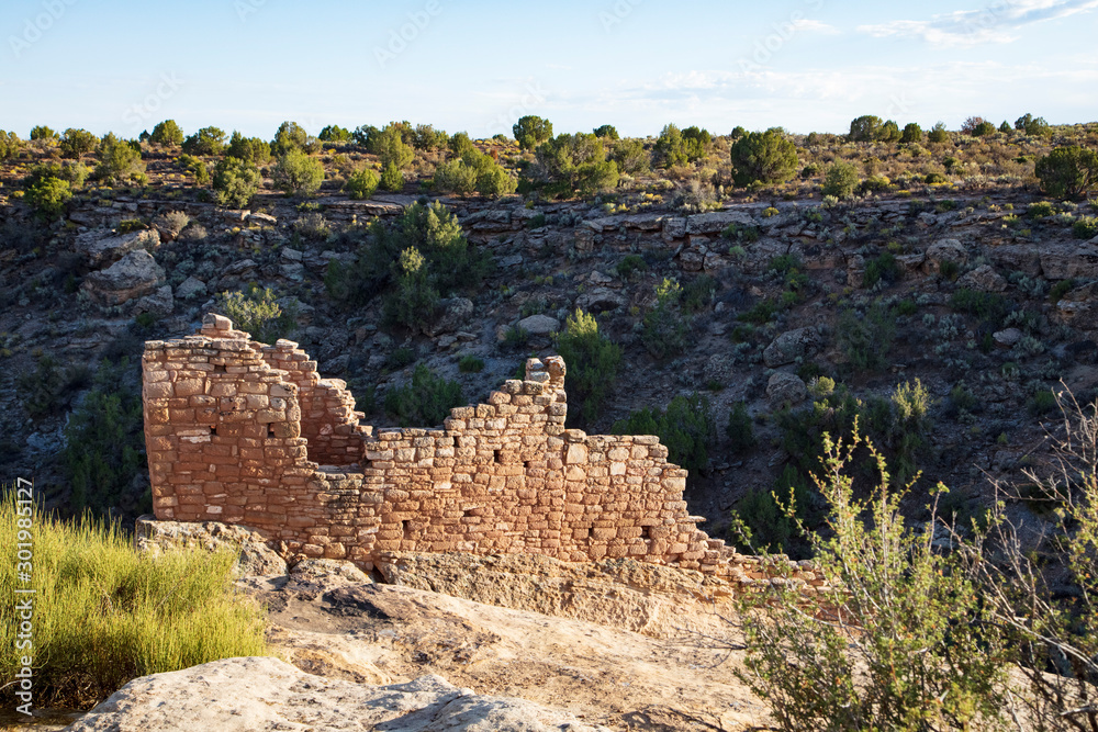The ’’Stronghold House’ is one structure among many that the Puebloan farming community built in Hovenweep National Monument, Utah