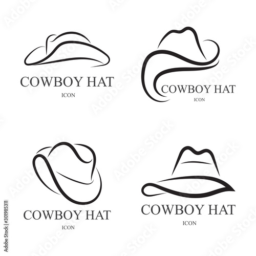 cowboy hat logo icon vector design template