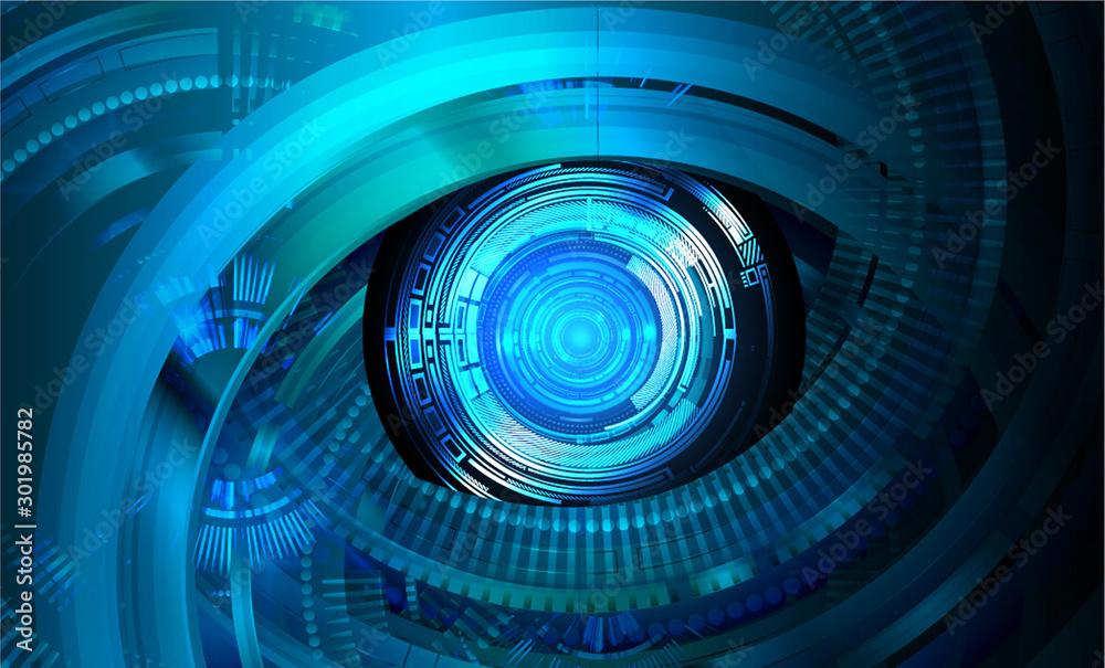Blue eye cyber circuit future technology concept background Blue eye cyber circuit future technology concept background