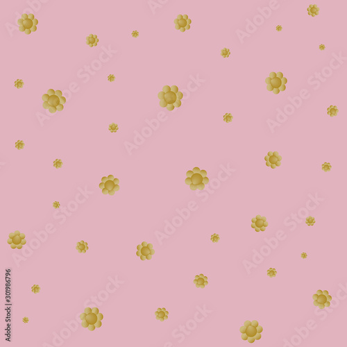 Seamless pink gold flower pattern print background