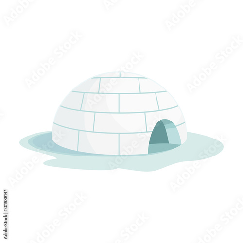 Ice igloo vector icon.Cartoon vector icon isolated on white background ice igloo.