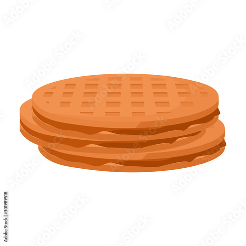 Belgian waffle vector icon.Cartoon vector icon isolated on white background belgian waffle .