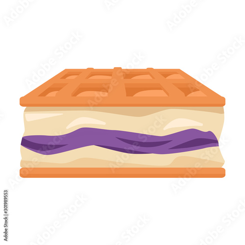 Belgian waffle vector icon.Cartoon vector icon isolated on white background belgian waffle.