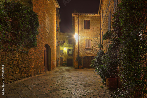 Beautiful Italian street of  small old provincial town