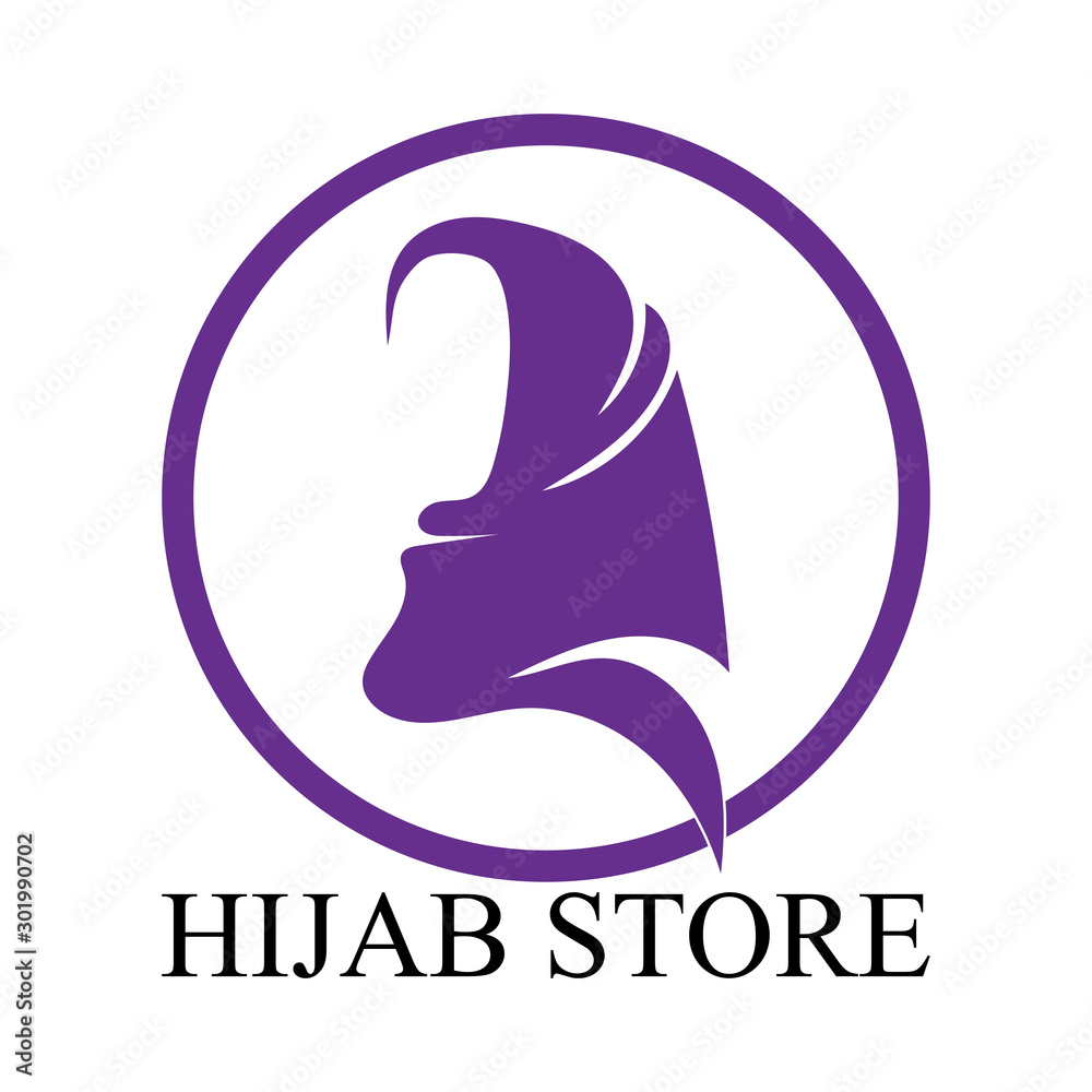 hijab logo vector icon design template