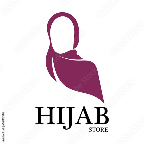 hijab logo vector icon design template