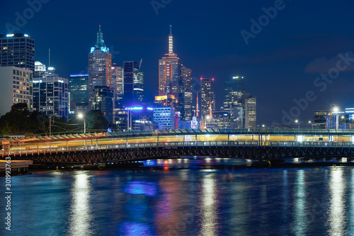 The Yarra River and the Melbourne city