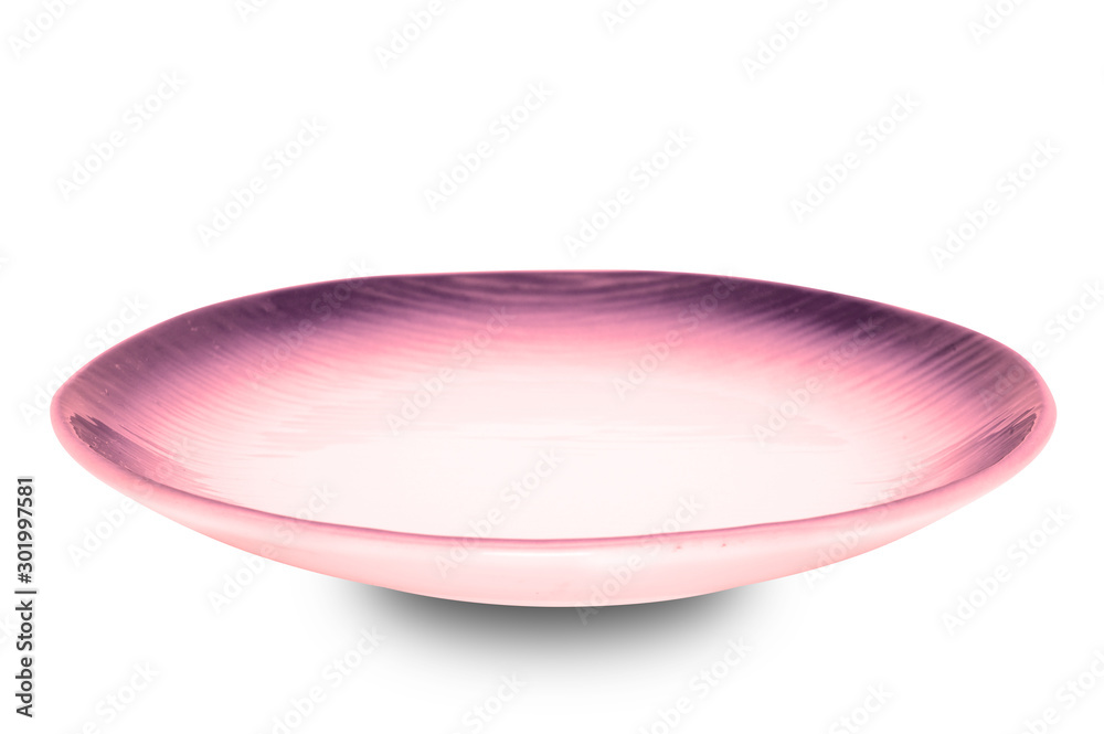 Pink plate isolated on white background. Pink plate isolated on white background.