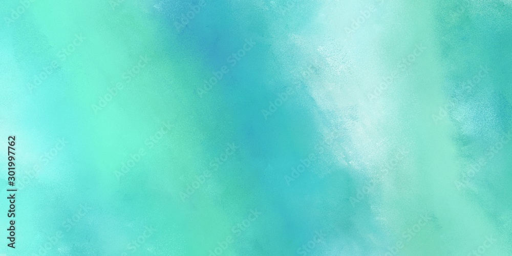 abstract soft painting artwork with medium turquoise, aqua marine and pale turquoise color and space for text. can be used for advertising, marketing, presentation