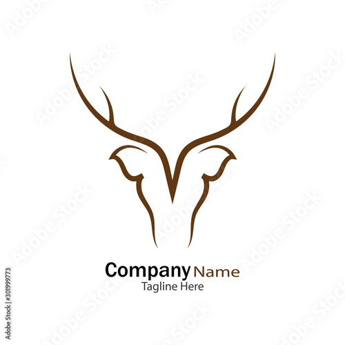 Deer head Logo Template vector icon illustration design © Sunar